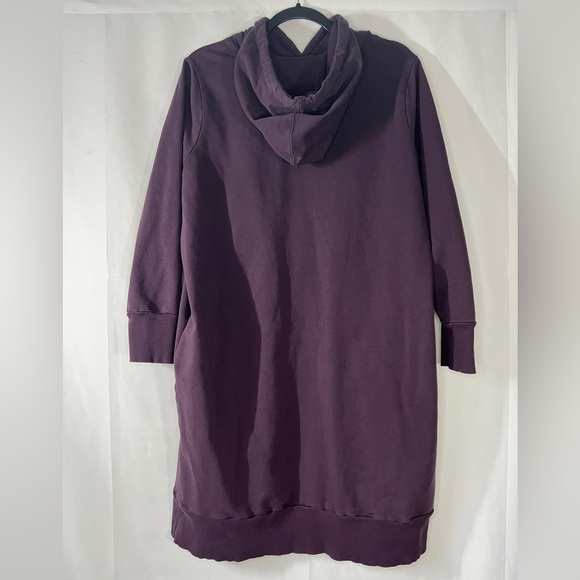 Universal Standard Sweatshirt Dress - M (2X) - dark purple french terry hooded - Picture 4 of 16